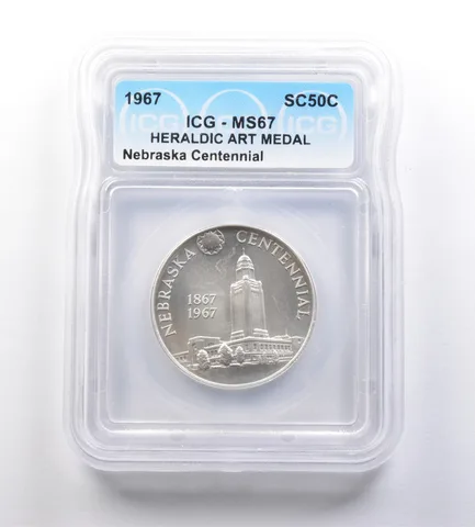 1967 So-Called Half Dollar Nebraska Centennial MS67 ICG *7230