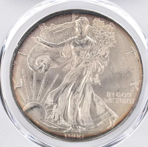 1996 American Silver Eagle MS63 PCGS Beautiful Tone *1498