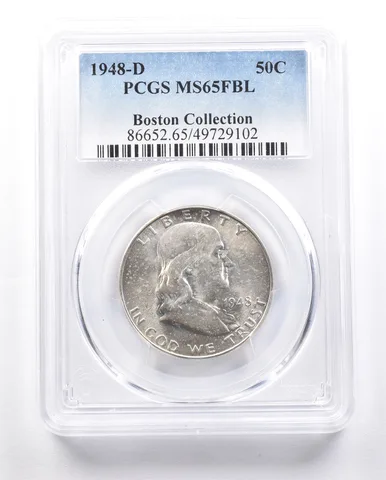 1948-D Franklin Half Dollar Boston Collection MS65 FBL PCGS a2443