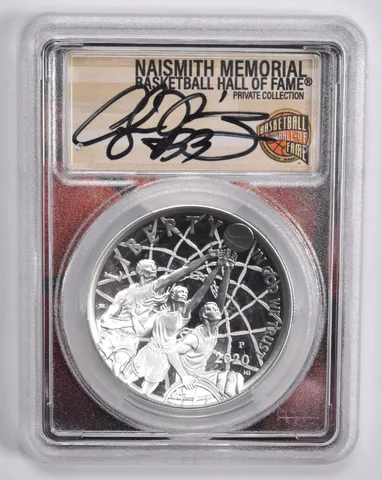 2020-P ALONZO MOURNING Auto Basketball HOF Commemorative Dollar PR70 PCGS