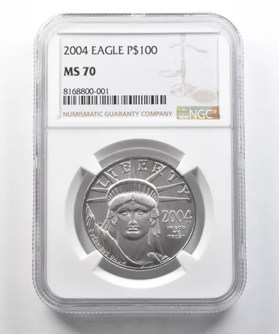2004 $100 American Platinum Eagle 1 Oz Platinum MS70 NGC *8357