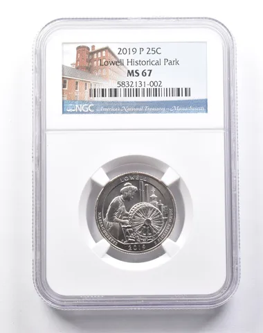 MS67 2019-P Washington Quarter Lowell Historical Park NGC a6193