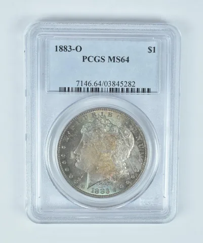 MS64 1883-O Morgan Silver Dollar PCGS Beautiful Rainbow Toning *1997