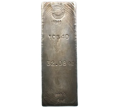 32.08 Oz Silver Bar Homestake Mining Company 1981 Vintage Poured a8060