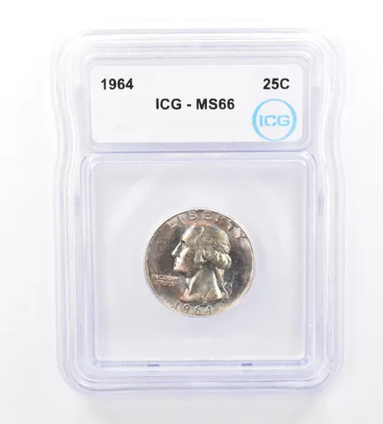 1964 Washington Quarter MS66 ICG Beautiful Tone *1703