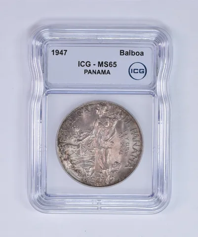 1947 Panama Balboa MS65 ICG Beautiful Tone *7976