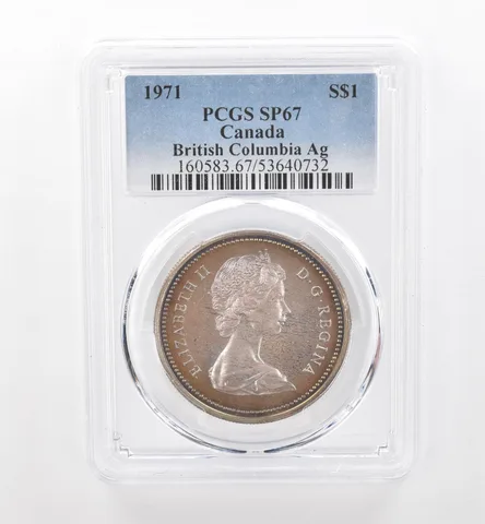 1971 Canada 1 Dollar Silver British Columbia SP67 PCGS Beautiful Tone *1911