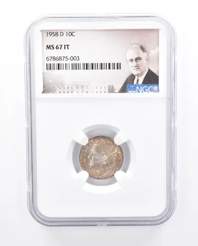 1958-D Roosevelt Dime MS67 FT NGC Beautiful Tone *1278