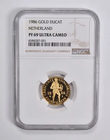 PF69 UCAM 1986 Netherlands Gold Ducat NGC a6495