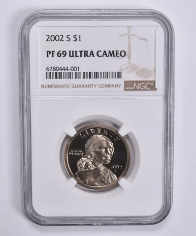 2002-S Sacagawea $1 PF69 UCAM NGC Brown Lbl