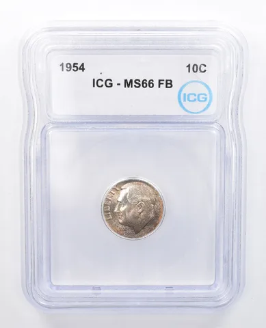 1954 Roosevelt Dime MS66 FB ICG Beautiful Tone *7595