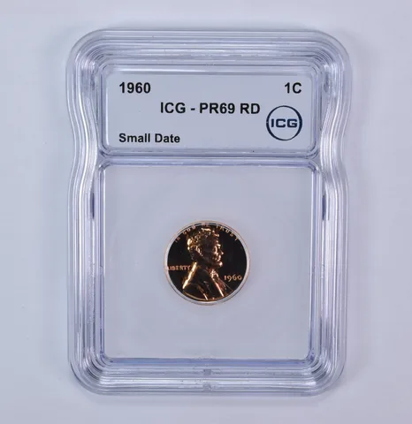 1960 Lincoln Memorial Cent Small Date PR69 RD ICG