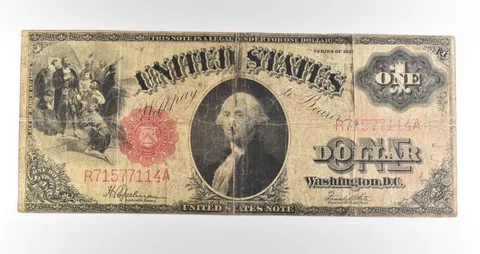 1917 $1 Legal Tender Large Note Red Seal *4548