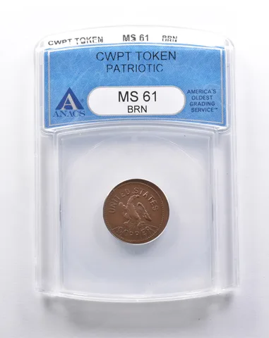 MS61 BRN Tradesmens Currency Civil War Token Patriotic ANACS *3287