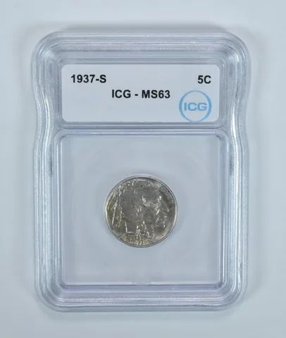 1937-S Indian Head Buffalo Nickel MS63 ICG