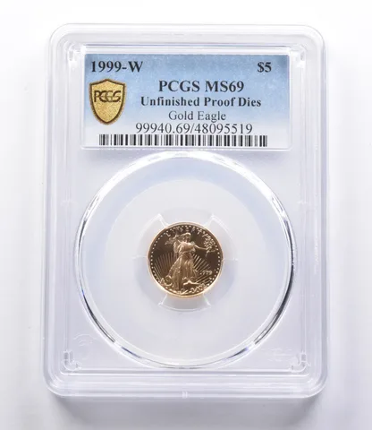 MS69 1999-W $5 American Gold Eagle Unfinished Proof Dies PCGS *3048
