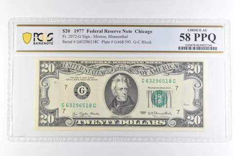 1977 $20 Chicago IL FRN Fr#2072-G Choice AU 58 PPQ PCGS *6881