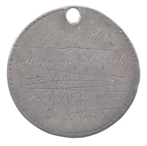 1800's -O Seated Liberty Half Dollar Love Token a8594