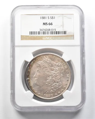 1881-S Morgan Silver Dollar MS66 NGC a8391