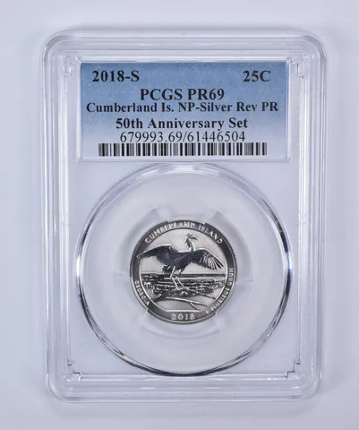2018-S Quarter ATB Silver Cumberland Island Anniversary Set Reverse PR69 PCGS
