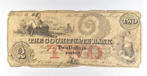 1850 $2 Boston MA Cochituate Bank Obsolete Note *8417
