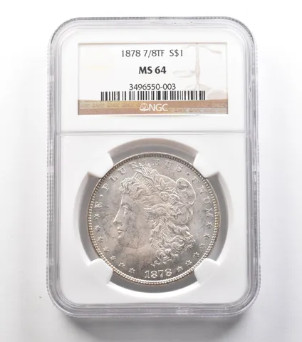 1878 7/8TF Morgan Silver Dollar MS64 NGC *0936