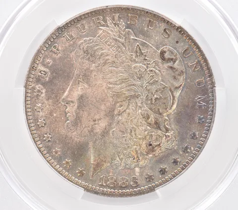 1883-O Morgan Silver Dollar MS63 CAC CACg Beautiful Tone *2563