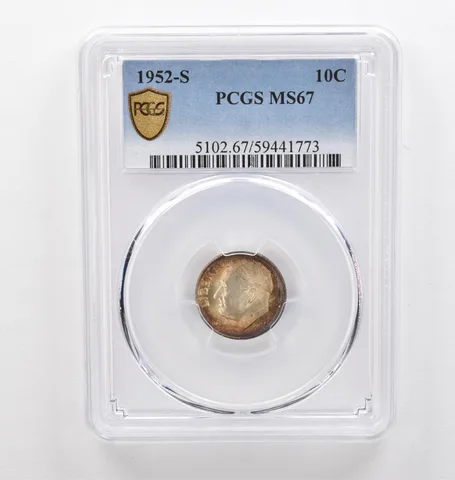 1952-S Roosevelt Dime MS67 PCGS Beautiful Tone *9764