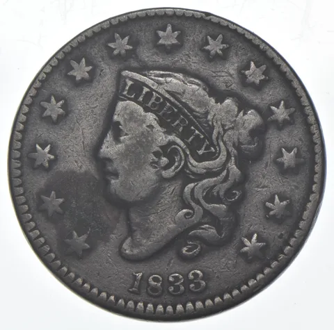 1833 Young Head Large Cent *8409