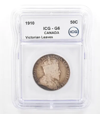 1910 Canada 50 Cents Victorian Leaves G6 ICG Beautiful Tone *5758