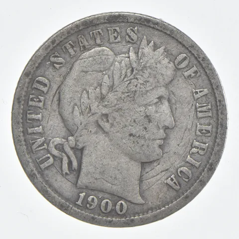 1900 (P) Barber Dime 90% Silver FINE Condition