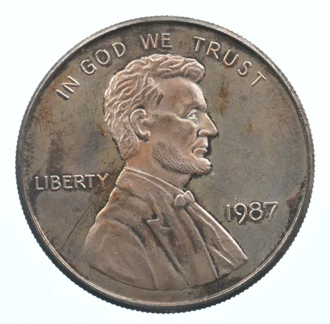 VINTAGE Art Bar/Round 1987 Lincoln Wheat Cent Pattern .999 Silver 1 T Oz *805