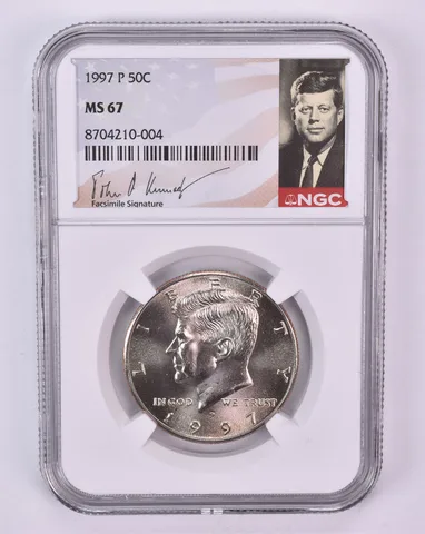 1997-P Kennedy Half Dollar MS67 NGC Signature Label