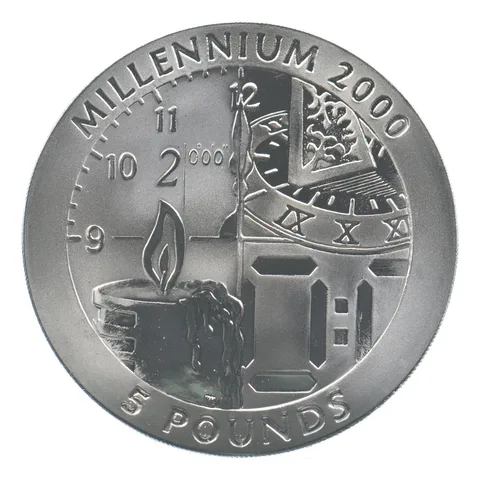 1999 Gibraltar 5 Pound Titanium Millennium 2000 *7101