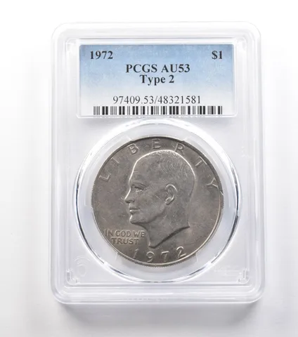 1972 Eisenhower $1 Type 2 AU53 PCGS *0972
