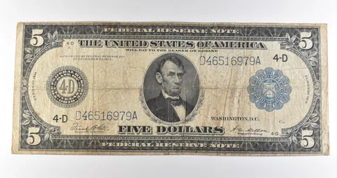 1914 $5 Cleveland OH FRN Large Note Blue Seal *3675