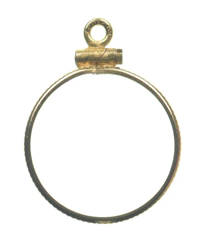 12k 0.6 Gram Gold Filled 15.5mm Coin Bezel Pendant Frame Edge *4937