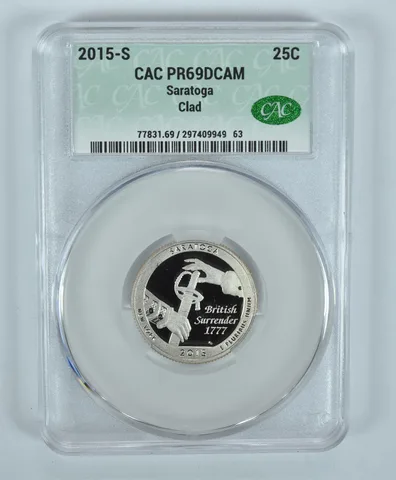 2015-S Washington Quarter Saratoga CLAD ATB PR69 DCAM CAC CACg
