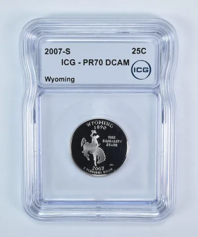 2007-S Washington State Quarter Wyoming PR70 DCAM ICG