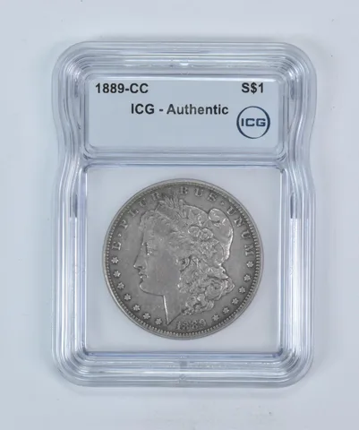1889-CC Morgan Silver Dollar Authentic ICG Beautiful Tone *5886