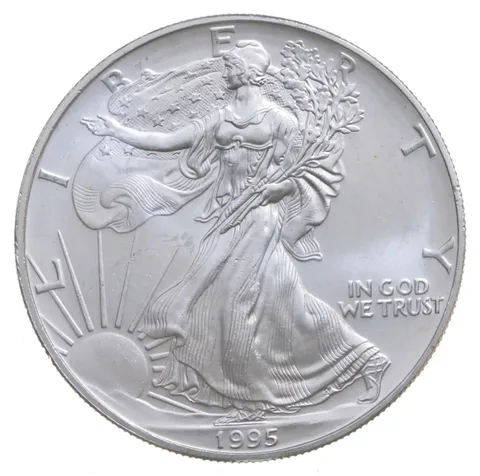 1995 Unc American Silver Eagle 1 Troy Oz .999 Fine Silver