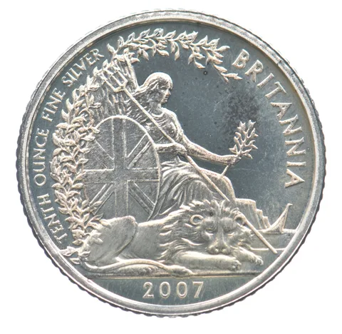 2007 Great Britain 20 Pence Silver Britannia 1/10 Oz PROOF *6392
