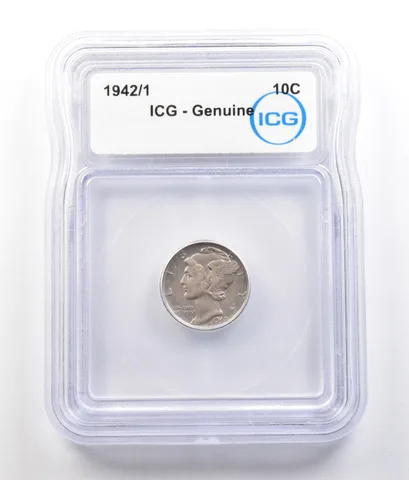 1942/1 Mercury Dime Genuine ICG *0778