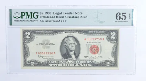 $2 1963 Legal Tender Note FR-1513 PMG 65 EPQ PMG Graded