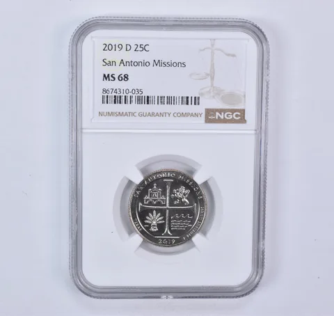 2019-D Washington Quarter ATB San Antonio Missions MS68 NGC