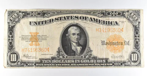1922 $10 Gold Certificate Large Note Yellow Seal *8360