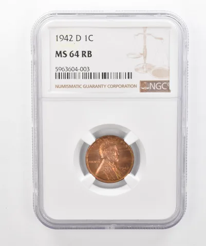 1942-D Lincoln Wheat Cent MS64 RB NGC Beautiful Tone *2960