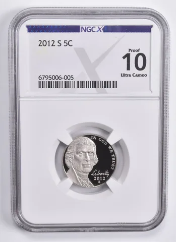 2012-S Jefferson Nickel Proof 10 UCAM NGC X NGCX