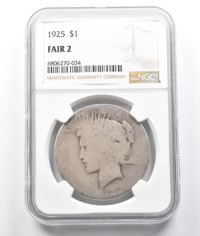 1925 Peace Silver Dollar Fair 2 NGC Lowball *7919