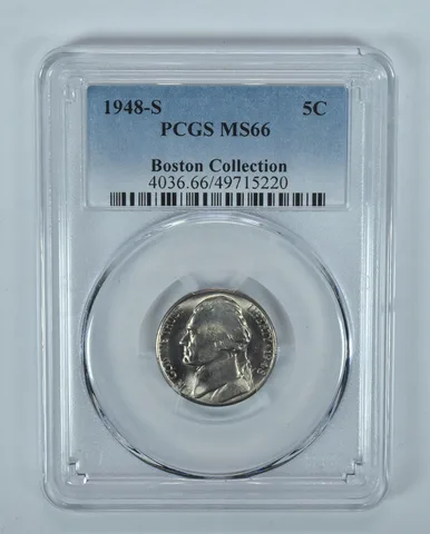 1948-S Jefferson Nickel Boston Collection MS66 PCGS